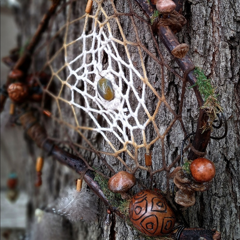 Handmade Nature-inspired dream catcher, made to order.